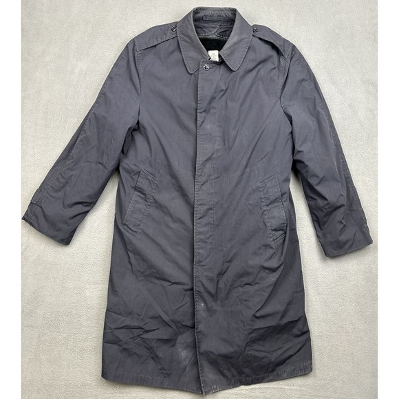 US Military All Weather Men's Trench Coat Size 42L Blue With Removable Liner - Picture 1 of 16